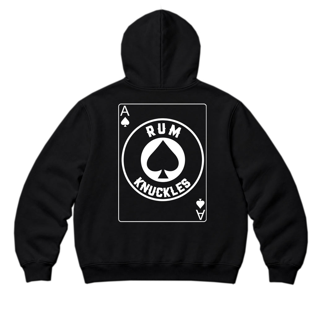 RUM KNUCKLES ACE OF SPADES Zip Hoodie - Black - back