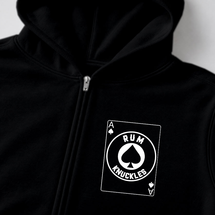 RUM KNUCKLES ACE OF SPADES Zip Hoodie - Black - detail