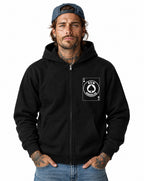 RUM KNUCKLES ACE OF SPADES Zip Hoodie - Black - model front