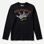 RUM KNUCKLES FLYING TIGER Long Sleeve Tee - Black - front