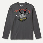 RUM KNUCKLES FLYING TIGER Long Sleeve Tee - Charcoal - front
