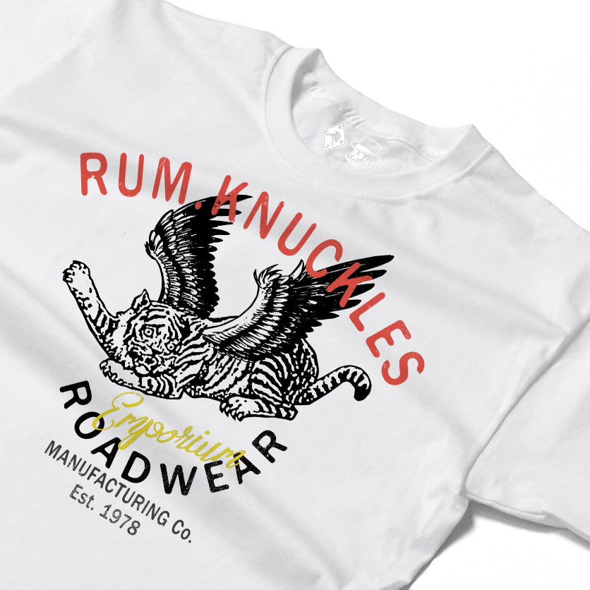 RUM KNUCKLES FLYING TIGER T-SHIRT White