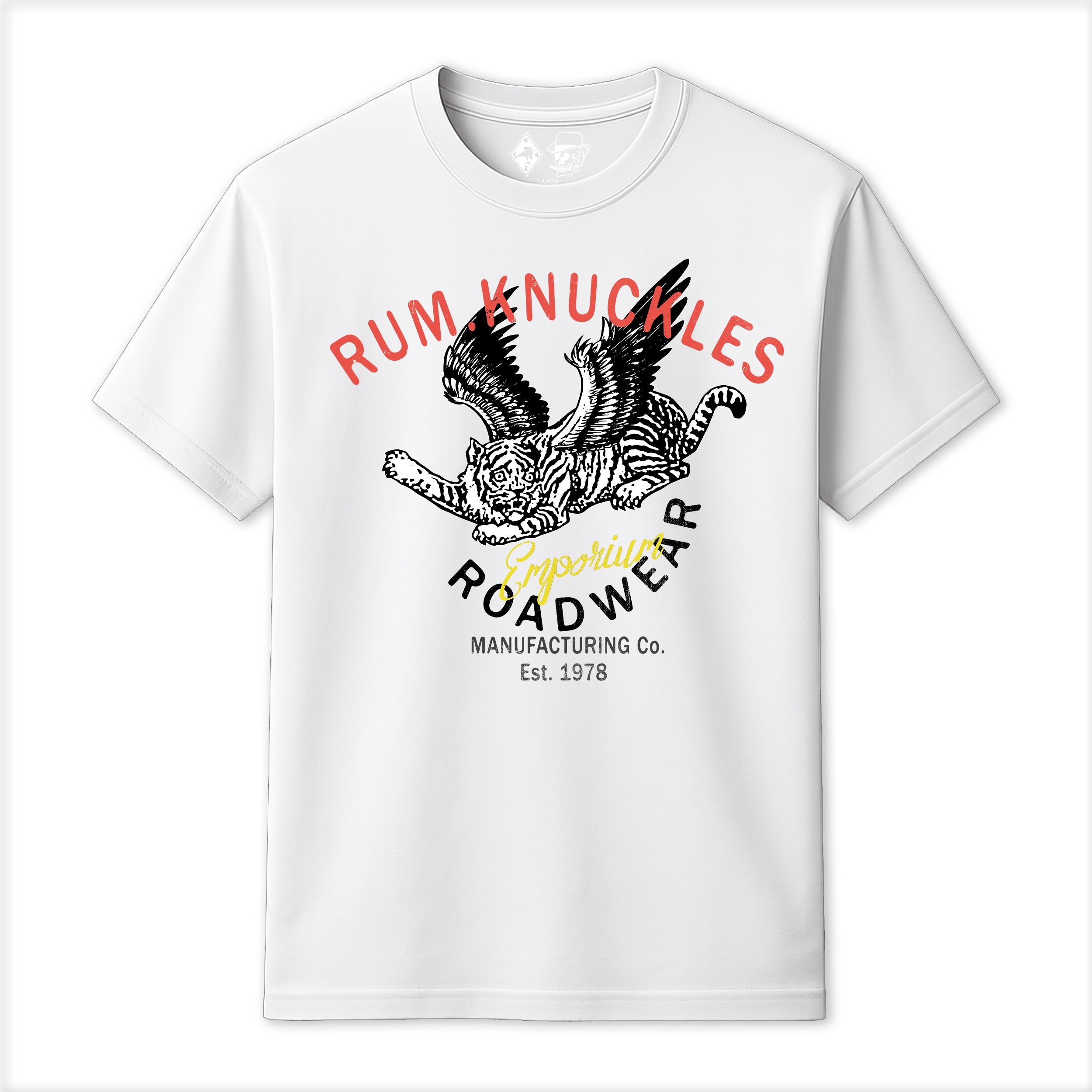 RUM KNUCKLES FLYING TIGER T-SHIRT White