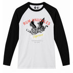RUM KNUCKLES FLYING TIGER Baseball Tee - White/Black - front