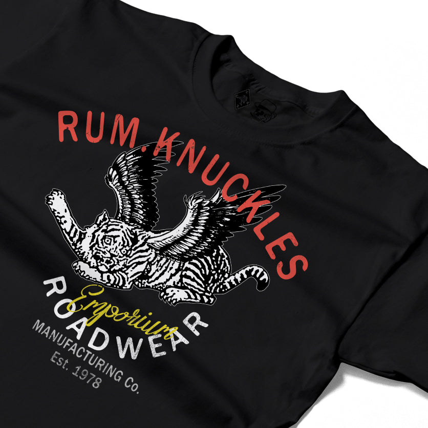 RUM KNUCKLES FLYING TIGER T-SHIRT Black
