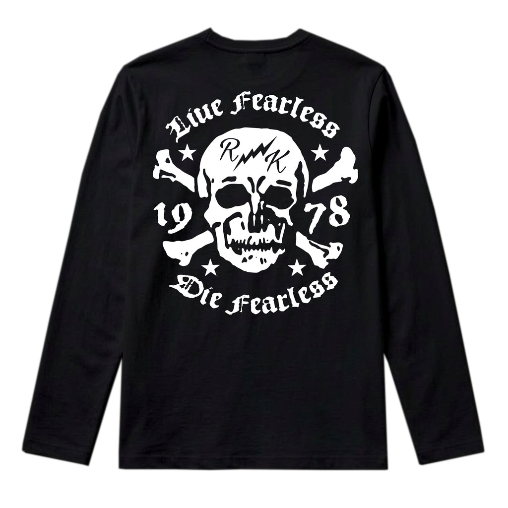 RUM KNUCKLES LIVE FEARLESS Long Sleeve Tee - Black - back