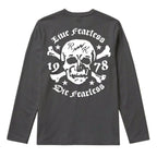 RUM KNUCKLES LIVE FEARLESS Long Sleeve Tee - Charcoal - back
