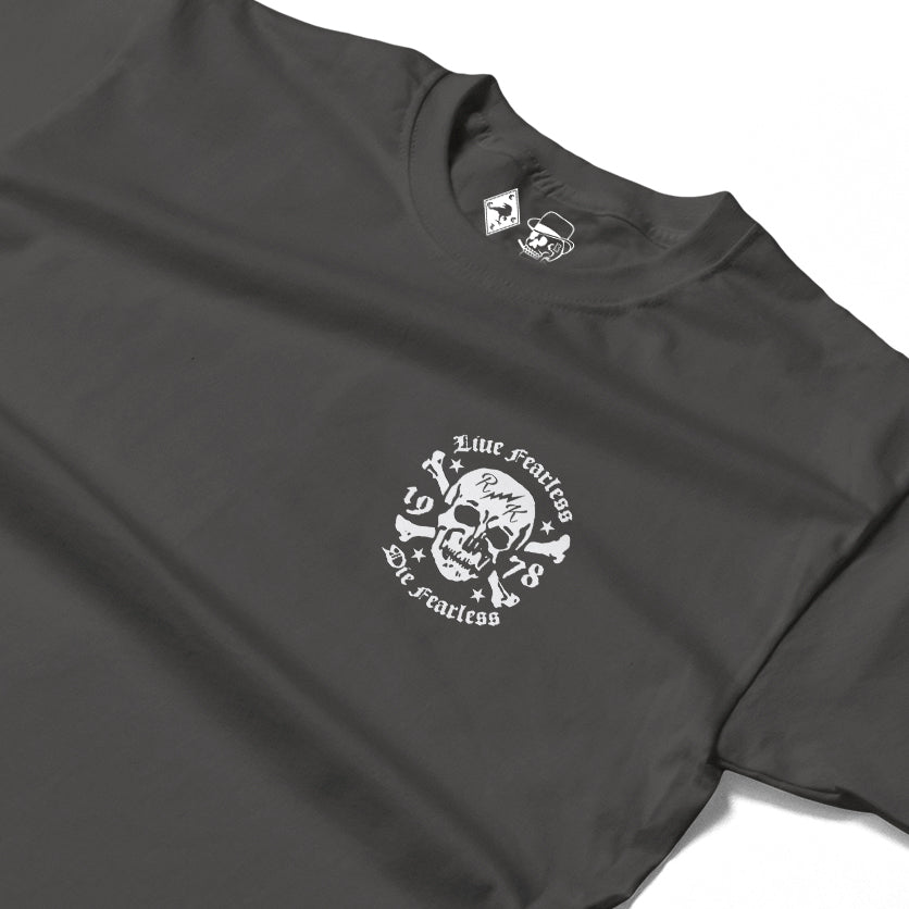 RUM KNUCKLES LIVE FEARLESS Long Sleeve Tee - Charcoal - detail