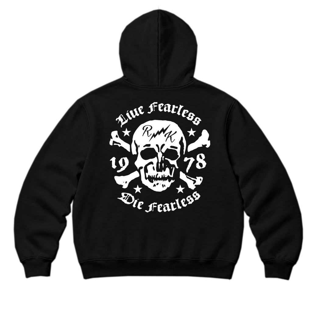 RUM KNUCKLES LIVE FEARLESS Zip Hoodie - Black - back