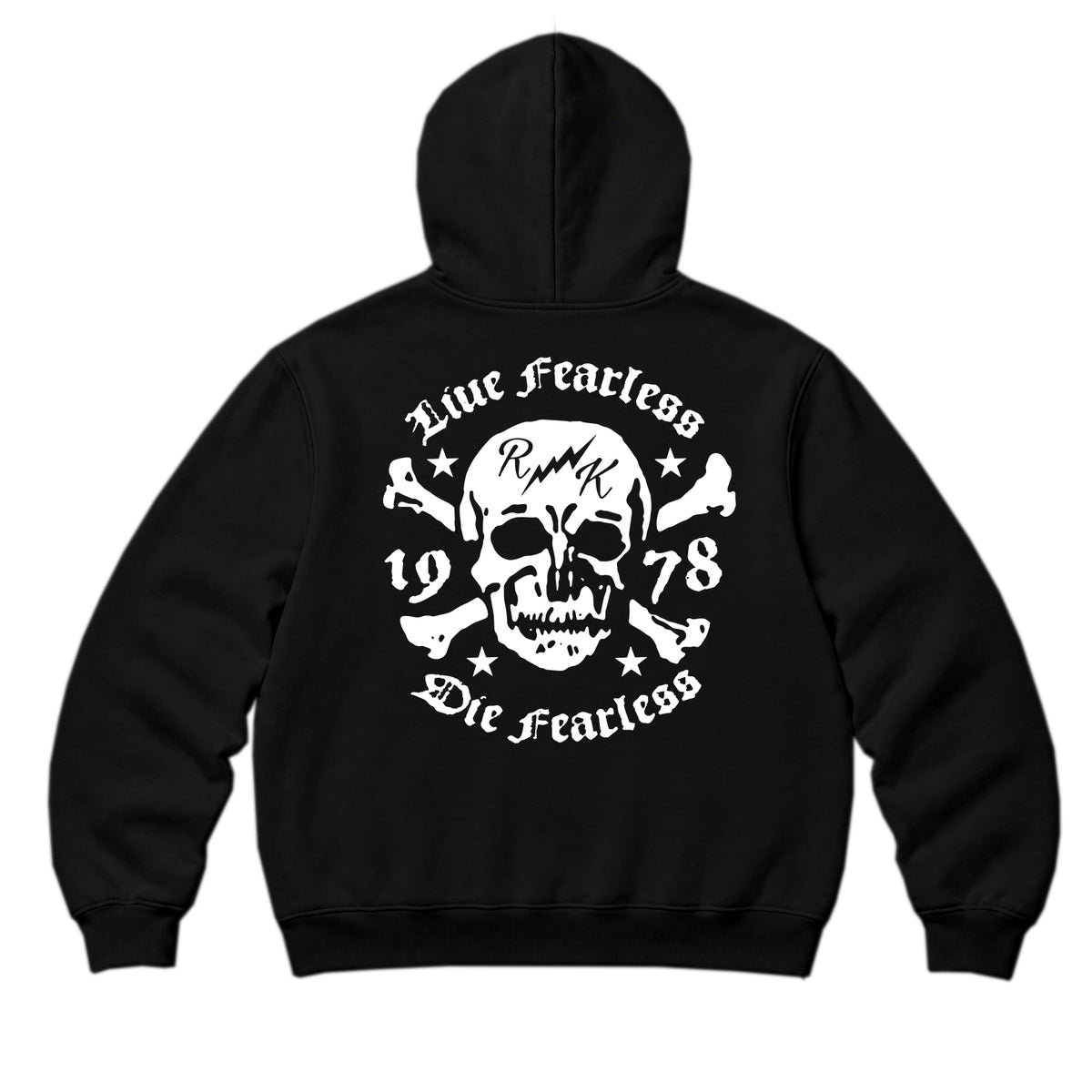 RUM KNUCKLES LIVE FEARLESS Zip Hoodie - Black - back