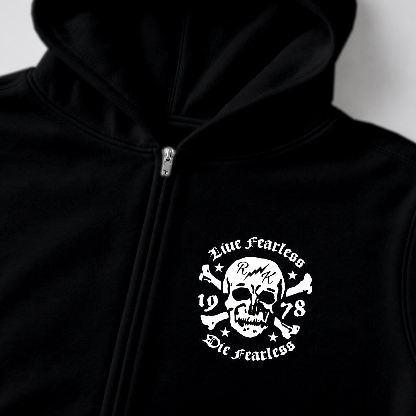 RUM KNUCKLES LIVE FEARLESS Zip Hoodie - Black - detail