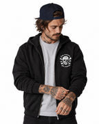 RUM KNUCKLES LIVE FEARLESS Zip Hoodie - Black - model front