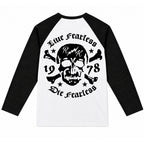 RUM KNUCKLES LIVE FEARLESS Baseball Tee - White/Black - back