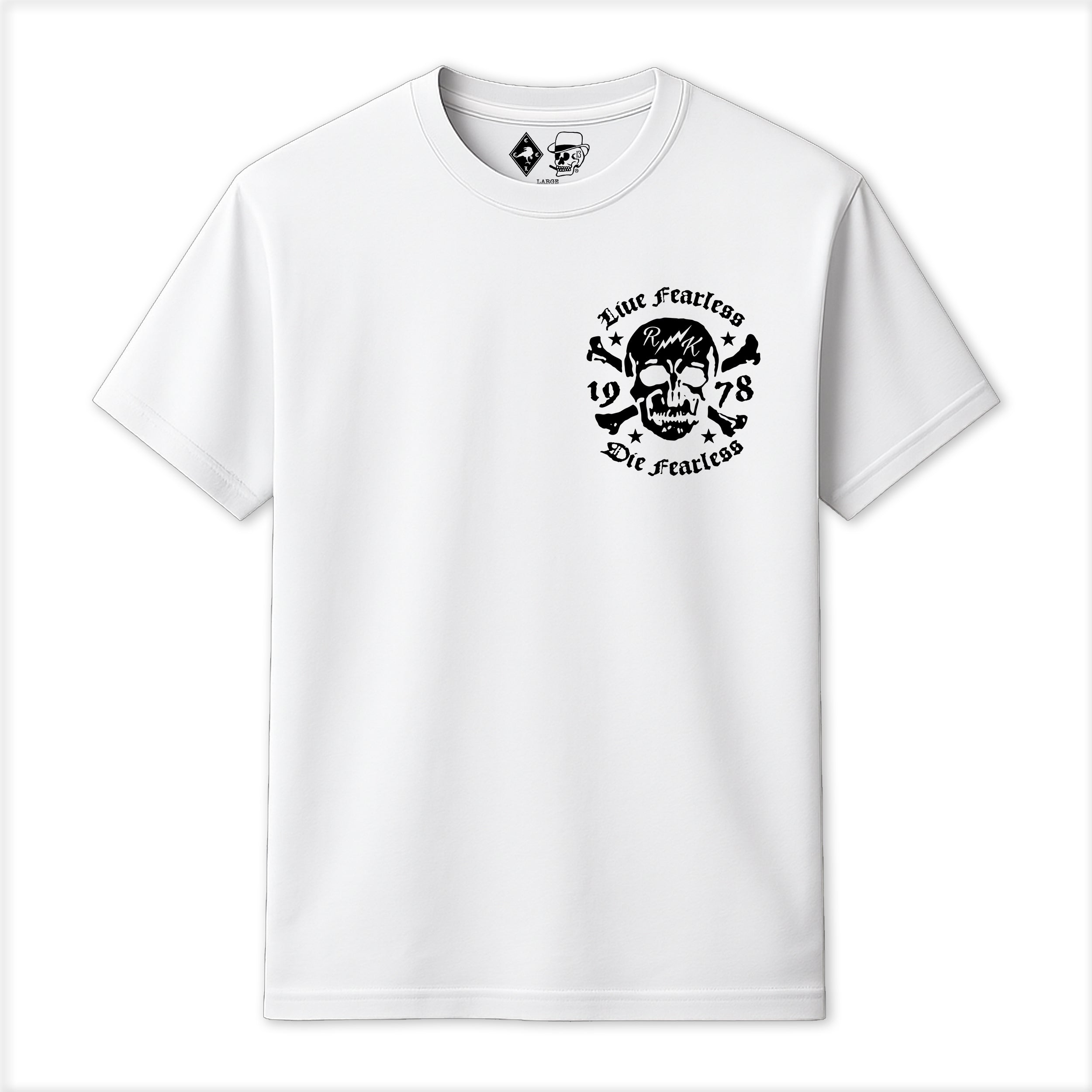 RUM KNUCKLES LIVE FEARLESS T-SHIRT White