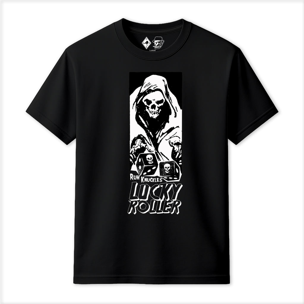 RUM KNUCKLES LUCKY ROLLER T-SHIRT Black