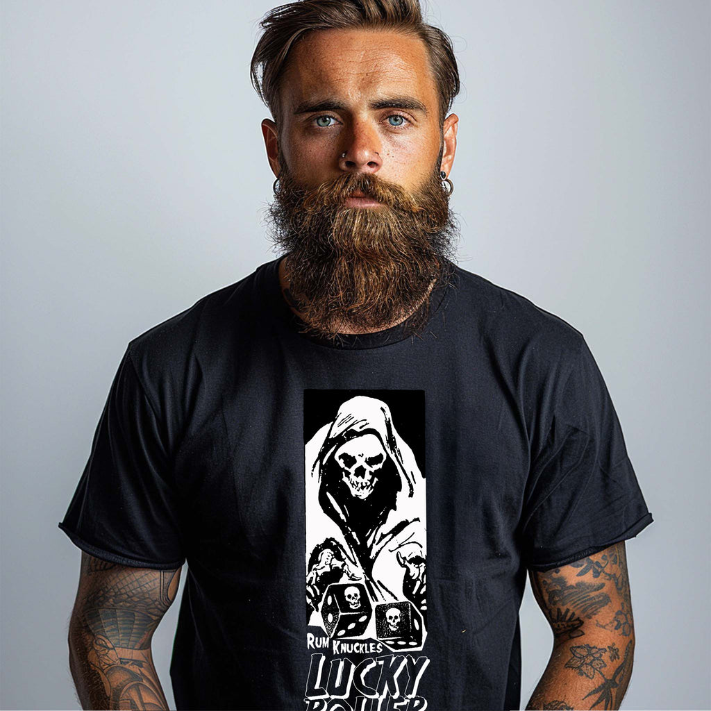 RUM KNUCKLES LUCKY ROLLER T-SHIRT Black
