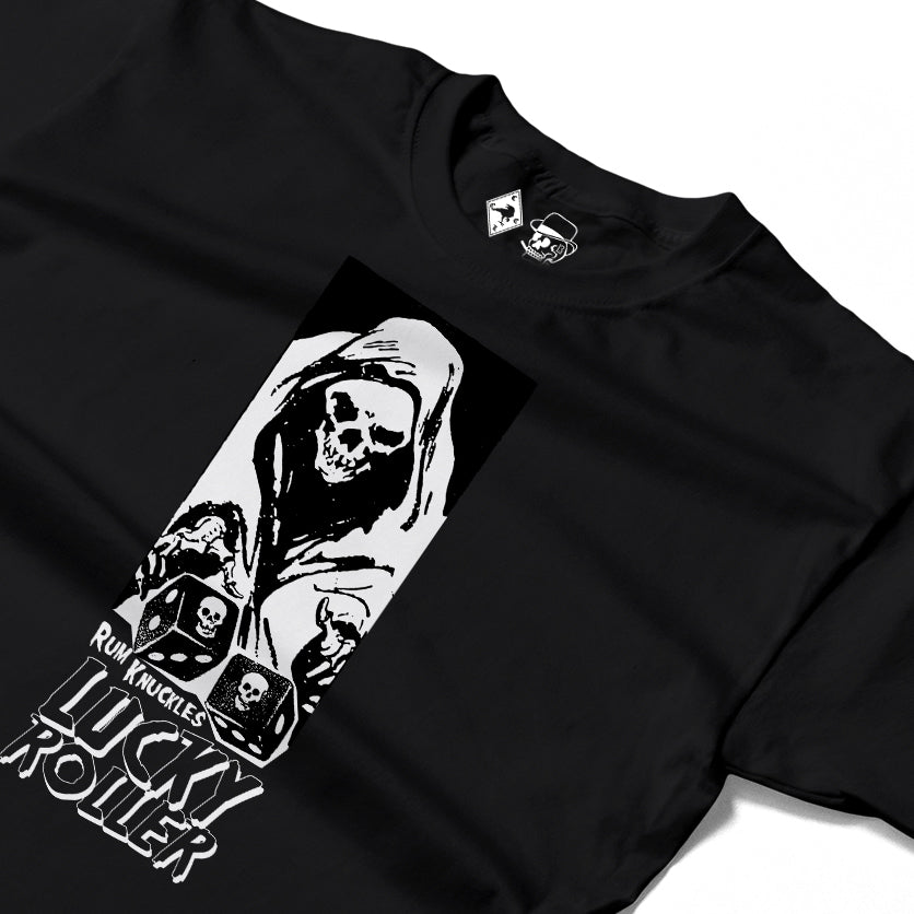 RUM KNUCKLES LUCKY ROLLER Long Sleeve Tee - Black - detail