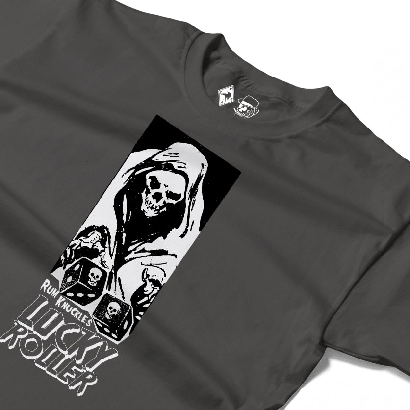 RUM KNUCKLES LUCKY ROLLER Long Sleeve Tee - Charcoal - detail