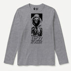 RUM KNUCKLES LUCKY ROLLER Long Sleeve Tee - Heather Grey - front