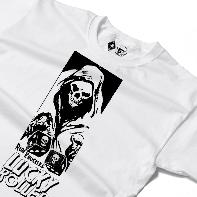 RUM KNUCKLES LUCKY ROLLER T-SHIRT White