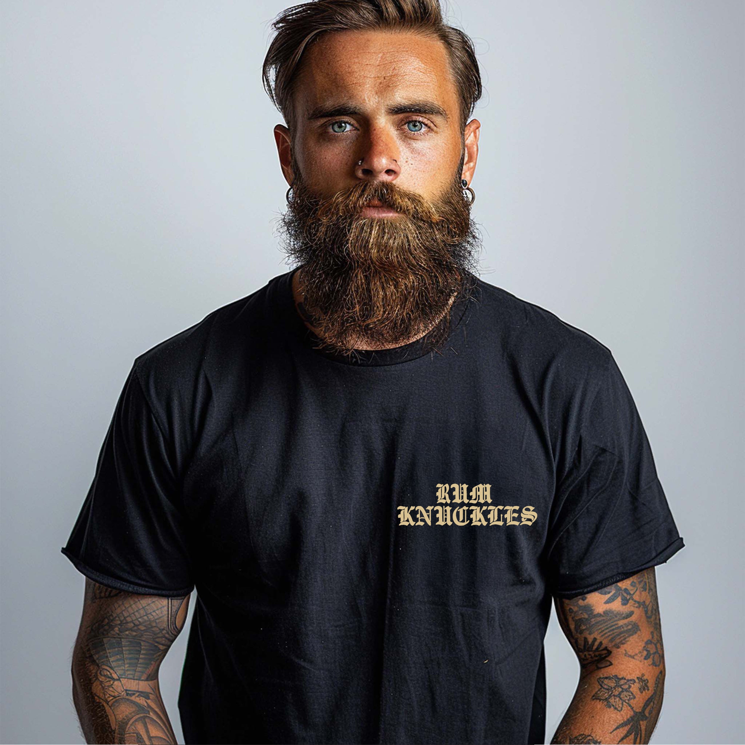 RUM KNUCKLES RK EAGLE BIKER T-SHIRT Black