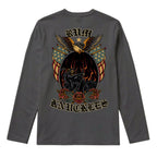 RUM KNUCKLES RK EAGLE BIKER Long Sleeve Tee - Charcoal - back