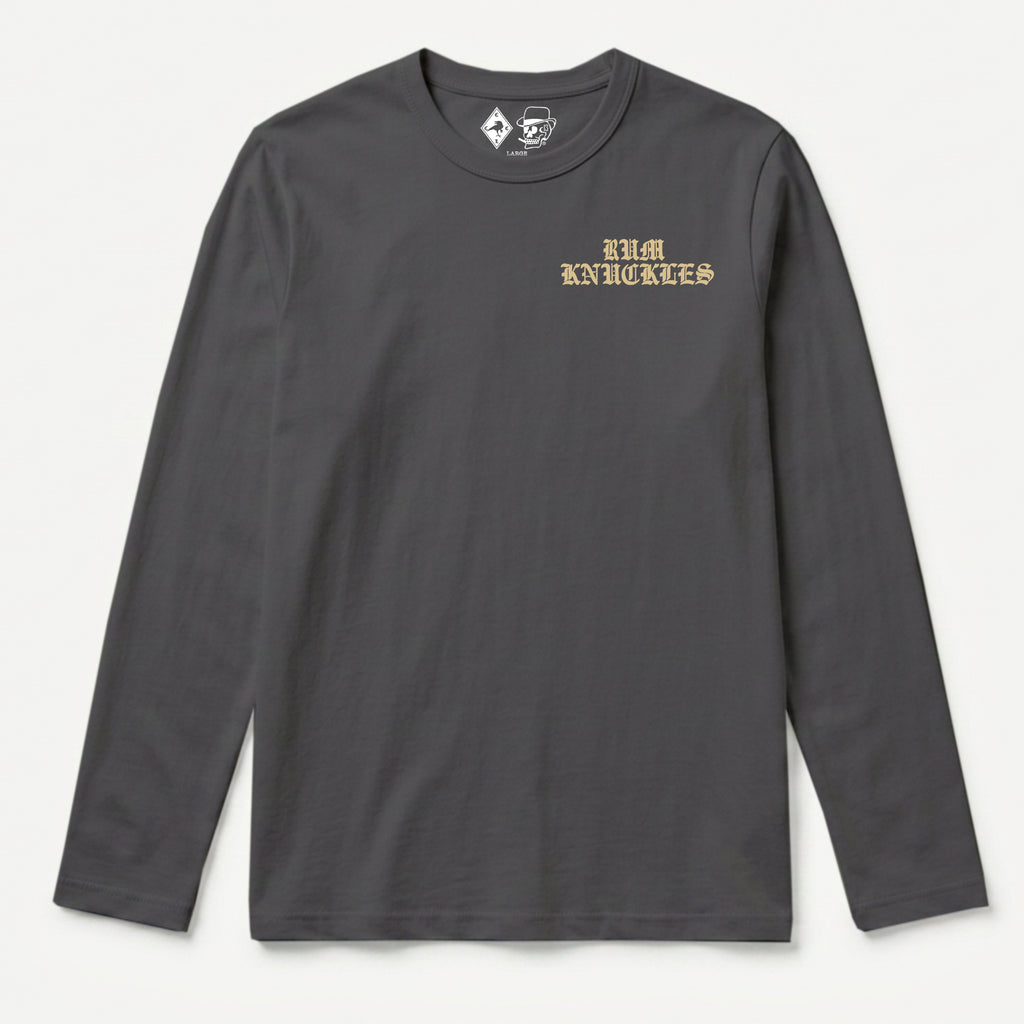RUM KNUCKLES RK EAGLE BIKER Long Sleeve Tee - Charcoal - front
