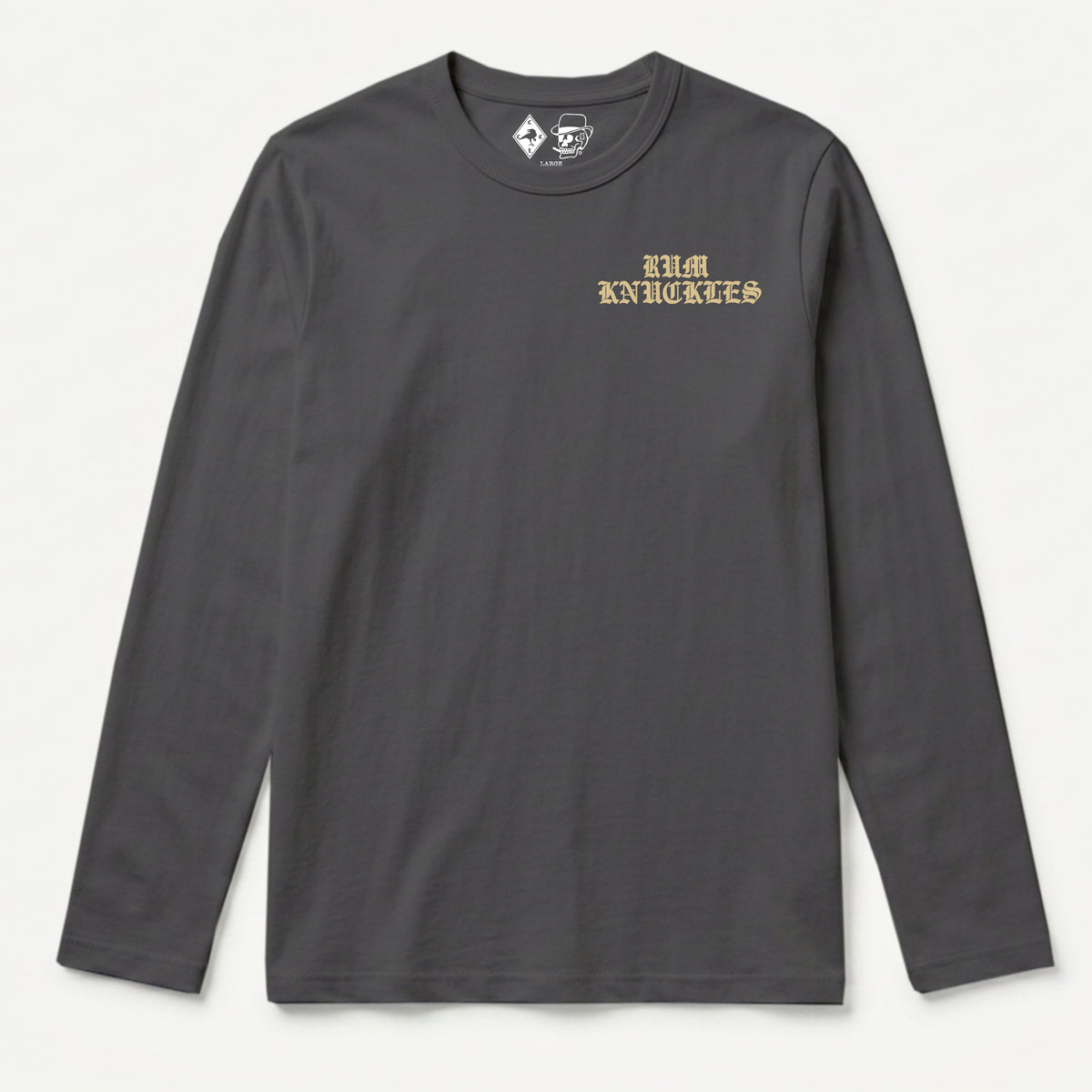 RUM KNUCKLES RK EAGLE BIKER Long Sleeve Tee - Charcoal - front