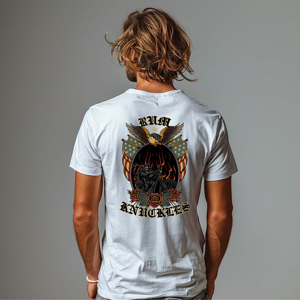 RUM KNUCKLES RK EAGLE BIKER T-SHIRT White