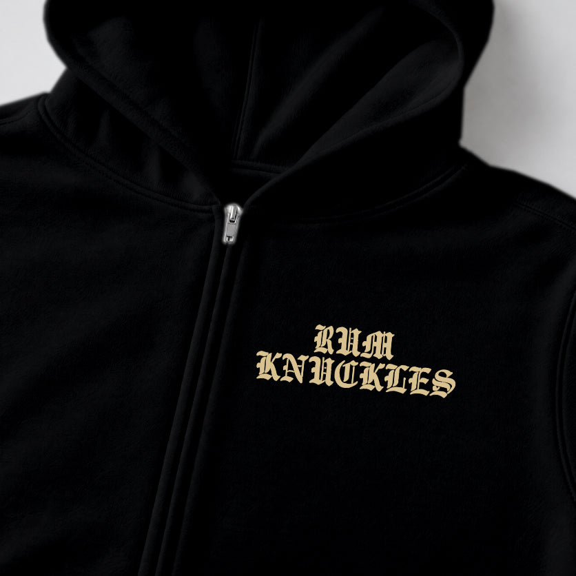 RUM KNUCKLES RK EAGLE BIKER Zip Hoodie - Black - detail