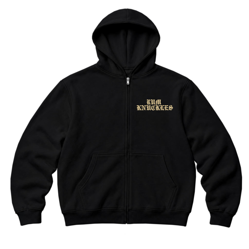 RUM KNUCKLES RK EAGLE BIKER Zip Hoodie - Black - front