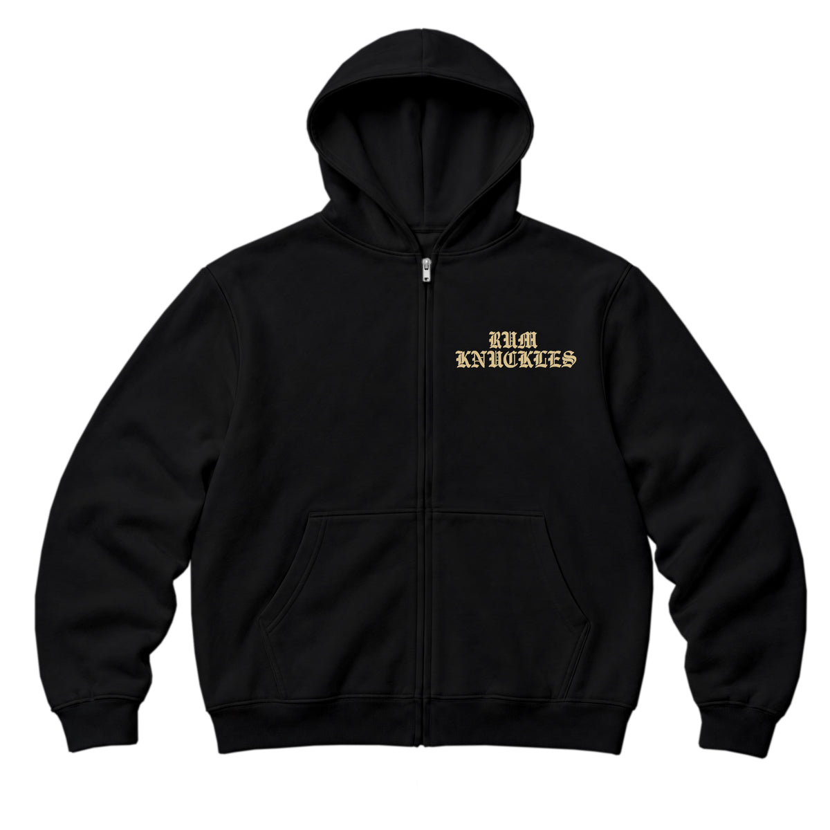 RUM KNUCKLES RK EAGLE BIKER Zip Hoodie - Black - front
