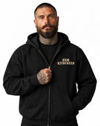 RUM KNUCKLES RK EAGLE BIKER Zip Hoodie - Black - model front