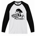 RUM KNUCKLES SPEED FREAK Baseball Tee - White/Black - front