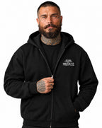 RUM KNUCKLES WEST COAST Zip Hoodie - Black - model front