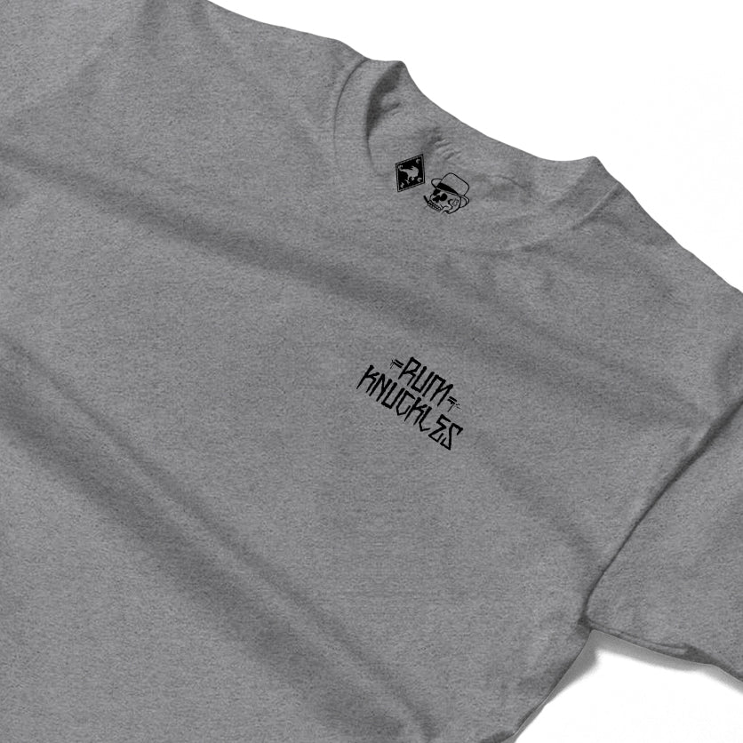 RUM KNUCKLES WEST COAST Long Sleeve Tee - Heather Grey - detail