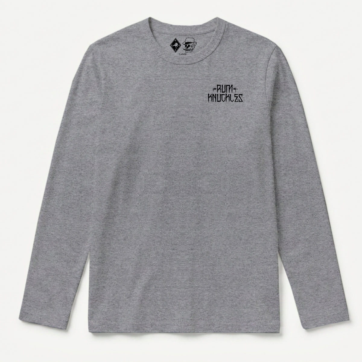RUM KNUCKLES WEST COAST Long Sleeve Tee - Heather Grey - front