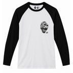 RUM KNUCKLES GORILLA TACTICS Baseball Tee - White/Black - front