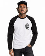RUM KNUCKLES GORILLA TACTICS Baseball Tee - White/Black - model front