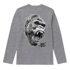 RUM KNUCKLES GORILLA TACTICS Long Sleeve Tee - Heather Grey - back