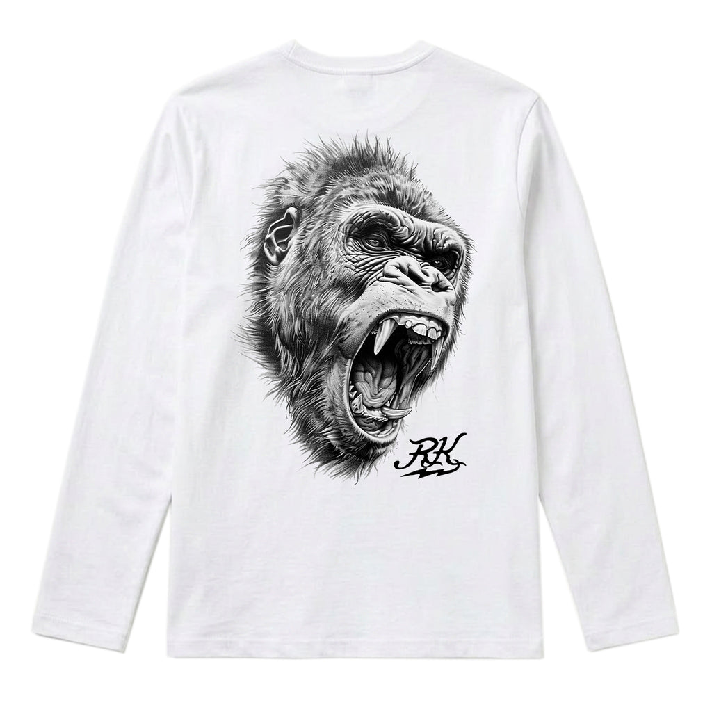 RUM KNUCKLES GORILLA TACTICS Long Sleeve Tee - White - back
