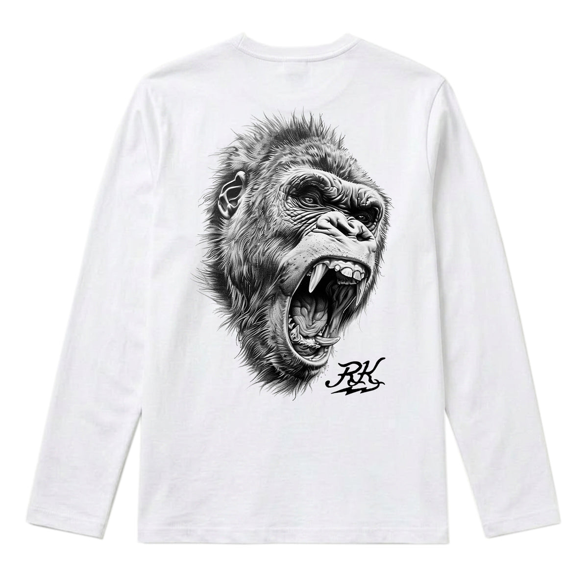RUM KNUCKLES GORILLA TACTICS Long Sleeve Tee - White - back
