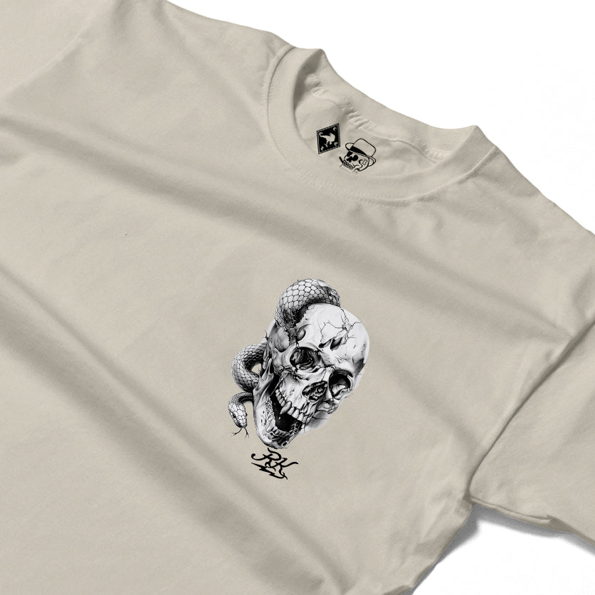 RUM KNUCKLES SKULL SNAKE Long Sleeve Tee - Ecru - detail