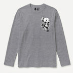 RUM KNUCKLES SKULL SNAKE Long Sleeve Tee - Heather Grey - front