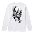 RUM KNUCKLES SKULL SNAKE Long Sleeve Tee - White - back