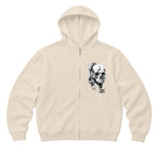 RUM KNUCKLES SKULL SNAKE Zip Hoodie - Ecru - front
