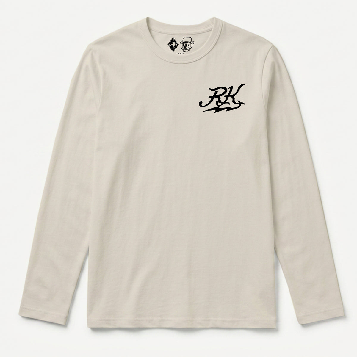 RUM KNUCKLES GHOST RIDER Long Sleeve Tee - Ecru - front