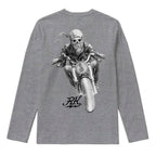 RUM KNUCKLES GHOST RIDER Long Sleeve Tee - Heather Grey - back