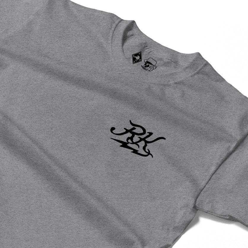 RUM KNUCKLES GHOST RIDER Long Sleeve Tee - Heather Grey - detail