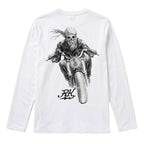 RUM KNUCKLES GHOST RIDER Long Sleeve Tee - White - back